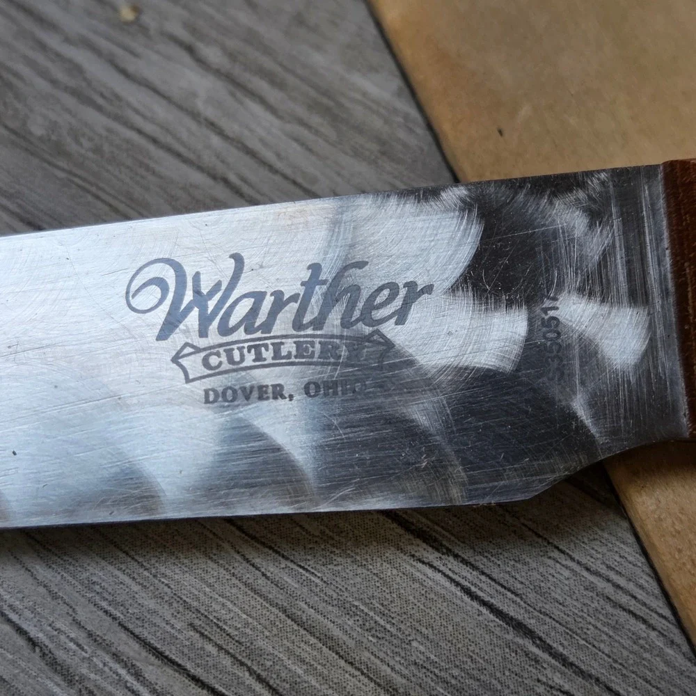 Warther Cutlery Dover Ohio 5-Inch Utility Knife Wood Handle USA